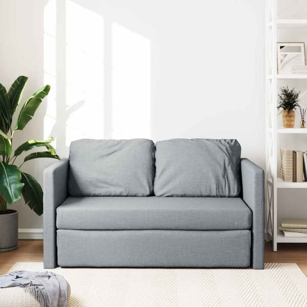 vidaXL 2-i-1 sovesofa 112x174x55 cm stof lysegrå
