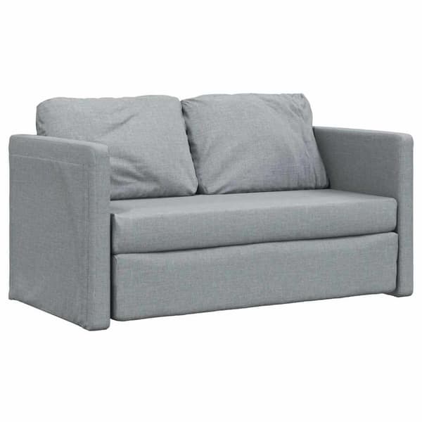 vidaXL 2-i-1 sovesofa 112x174x55 cm stof lysegrå