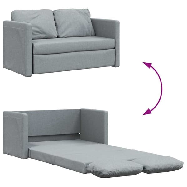 vidaXL 2-i-1 sovesofa 112x174x55 cm stof lysegrå