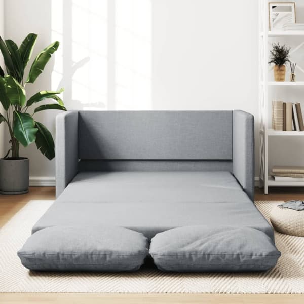 vidaXL 2-i-1 sovesofa 112x174x55 cm stof lysegrå