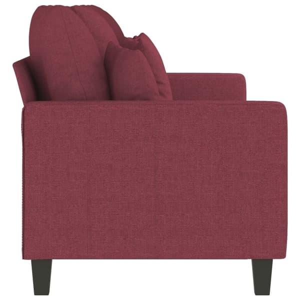 vidaXL 3-sitssoffa vinröd 180 cm tyg