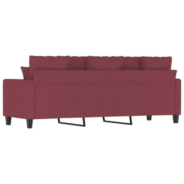 vidaXL 3-sitssoffa vinröd 180 cm tyg