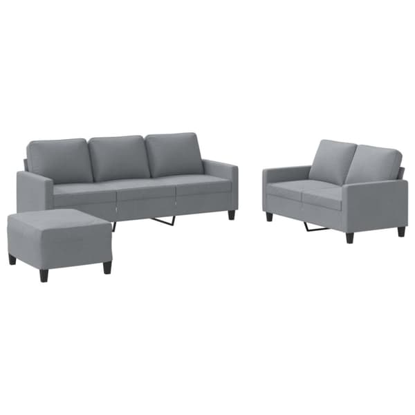 vidaXL sofasæt 3 dele med hynder stof lysegrå