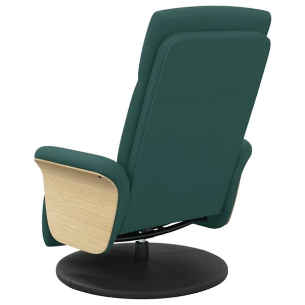 vidaXL Reclinerfåtölj med fotstöd mörkgrön tyg