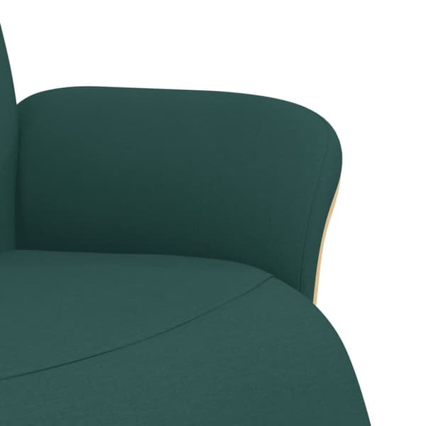 vidaXL Reclinerfåtölj med fotstöd mörkgrön tyg