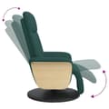 Miniatyrbild 6 av 9: vidaXL Reclinerfåtölj med fotstöd mörkgrön tyg