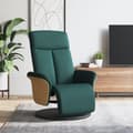 Miniatyrbild 9 av 9: vidaXL Reclinerfåtölj med fotstöd mörkgrön tyg