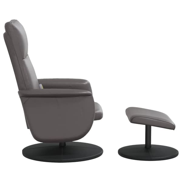 vidaXL massagestol med fodskammel kunstlæder grå