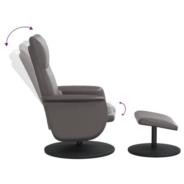 vidaXL massagestol med fodskammel kunstlæder grå