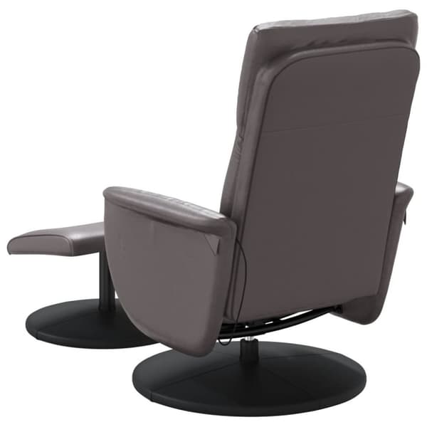 vidaXL Massagefåtölj med fotpall grå konstläder