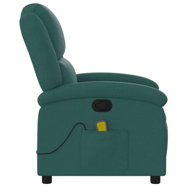 vidaXL Massagefåtölj mörkgrön tyg