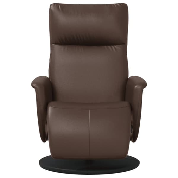 vidaXL Reclinerfåtölj med fotstöd brun konstläder