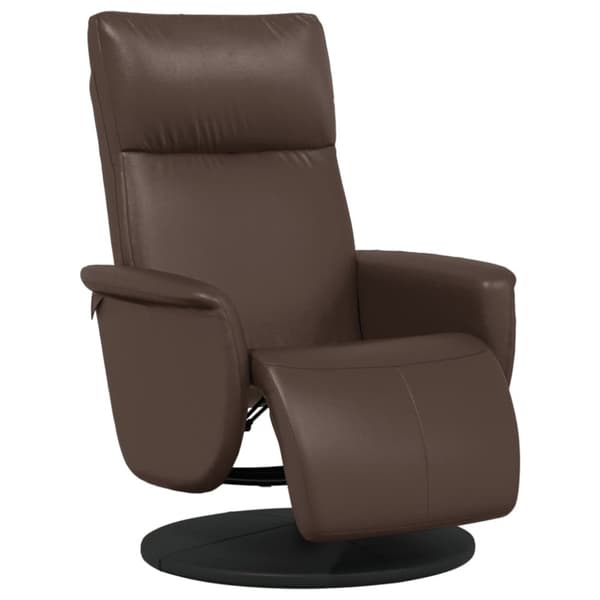 vidaXL Reclinerfåtölj med fotstöd brun konstläder