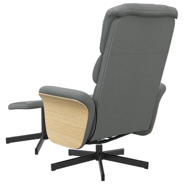 vidaXL Massagefåtölj med fotpall mörkgrå tyg