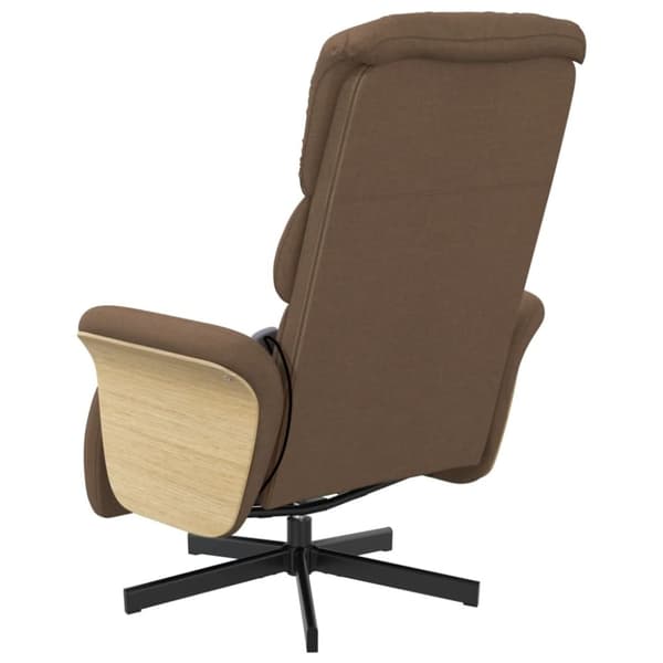 vidaXL Massagefåtölj med fotstöd brun tyg