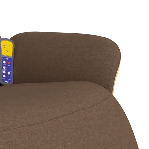 vidaXL Massagefåtölj med fotstöd brun tyg