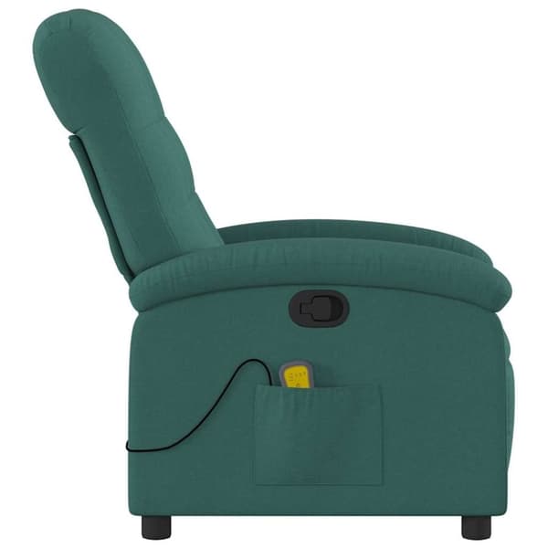 vidaXL Massagefåtölj mörkgrön tyg