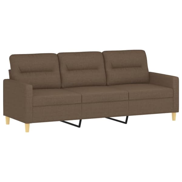 vidaXL sofasæt 3 dele med hynder stof brun
