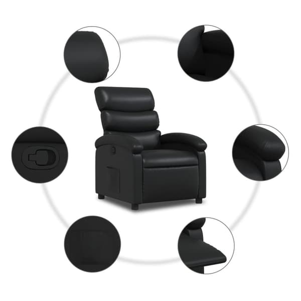 vidaXL Reclinerfåtölj svart konstläder