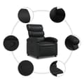 Miniatyrbild 8 av 11: vidaXL Reclinerfåtölj svart konstläder