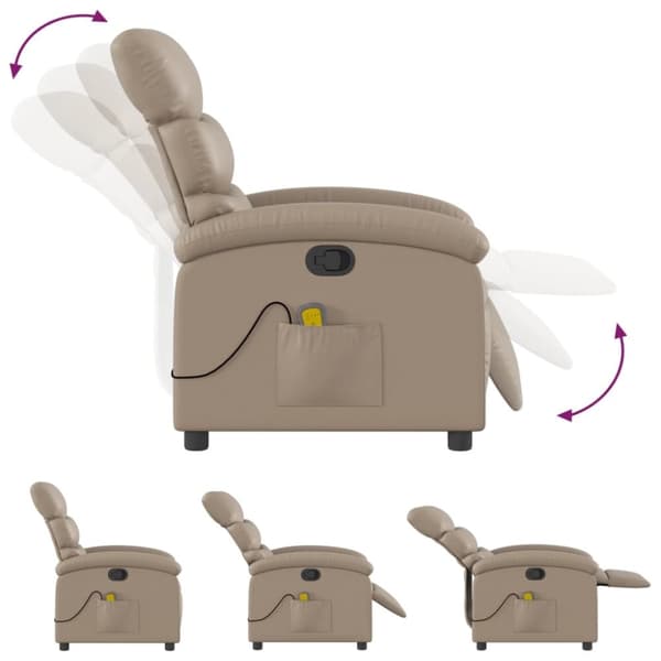 vidaXL Massagefåtölj cappuccino konstläder