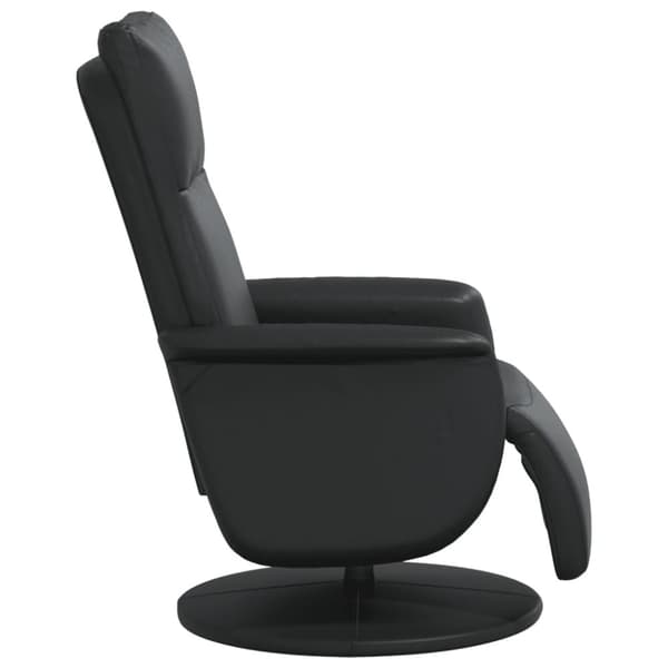 vidaXL Reclinerfåtölj med fotstöd svart konstläder
