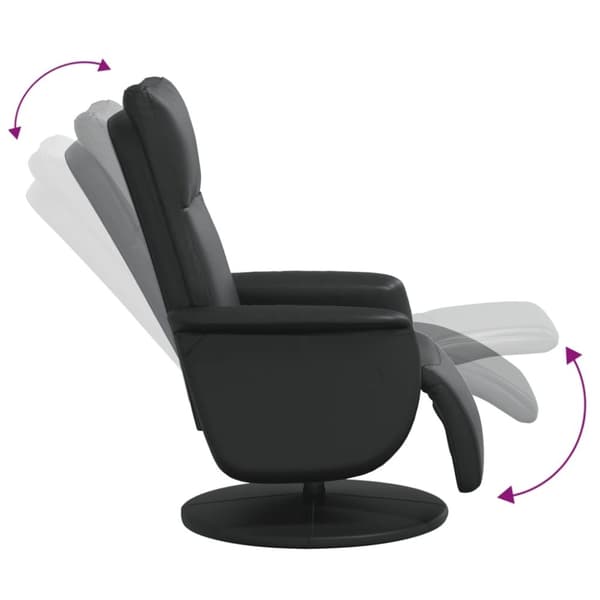 vidaXL Reclinerfåtölj med fotstöd svart konstläder
