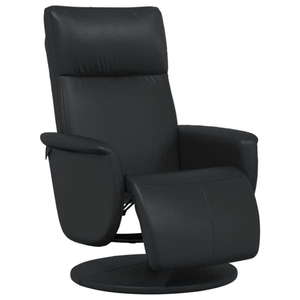 vidaXL Reclinerfåtölj med fotstöd svart konstläder