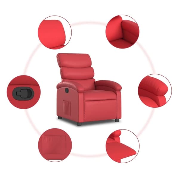 vidaXL Reclinerfåtölj röd konstläder