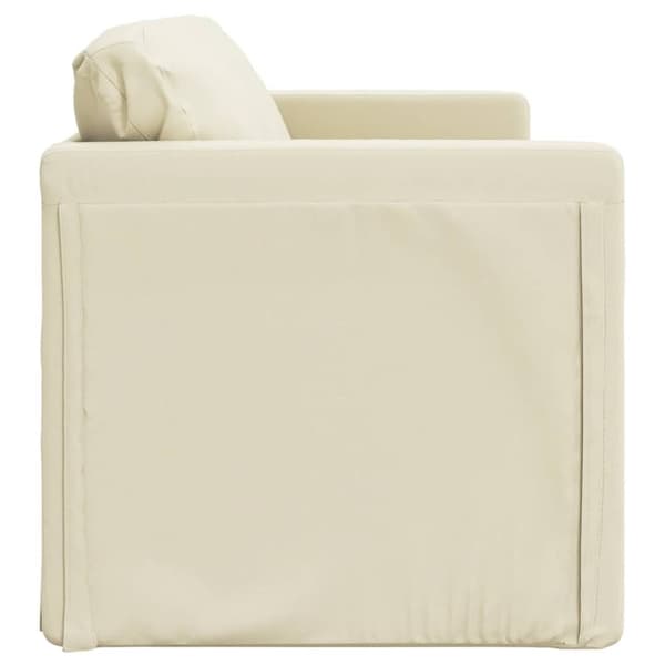 vidaXL Golvbäddsoffa 2-i-1 gräddvit 112x174x55 cm konstläder