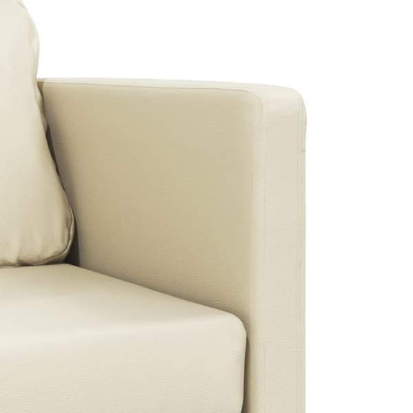 vidaXL Golvbäddsoffa 2-i-1 gräddvit 112x174x55 cm konstläder