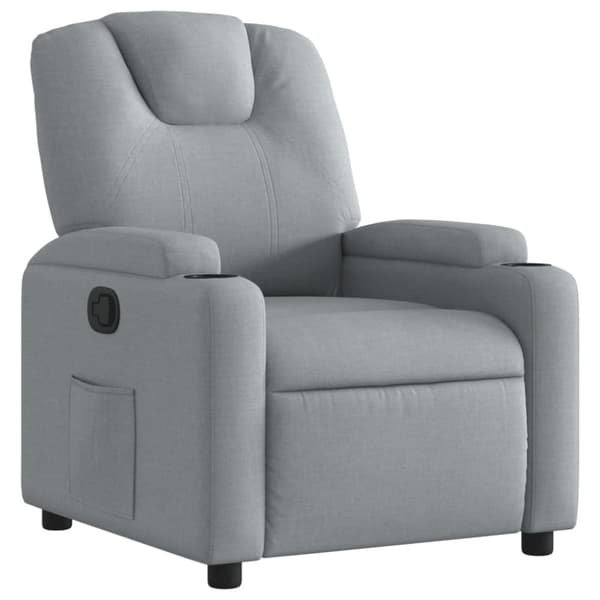 vidaXL Reclinerfåtölj ljusgrå tyg