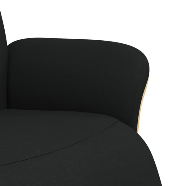 vidaXL Reclinerfåtölj med fotstöd svart tyg
