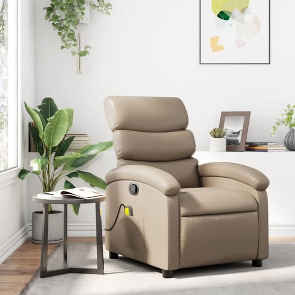 vidaXL massagestol kunstlæder cappuccino