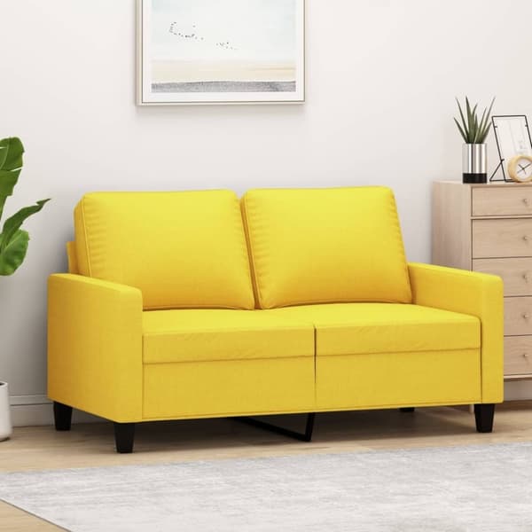 vidaXL 2-personers sofa 120 cm stof lysegul