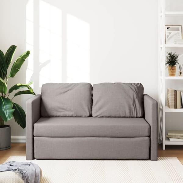 vidaXL Golvbäddsoffa 2-i-1 taupe 112x174x55 cm tyg