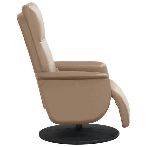 vidaXL Massagefåtölj med fotstöd cappuccino konstläder