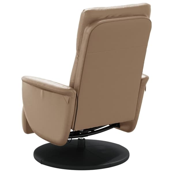 vidaXL Massagefåtölj med fotstöd cappuccino konstläder