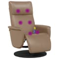 Miniatyrbild 6 av 11: vidaXL Massagefåtölj med fotstöd cappuccino konstläder
