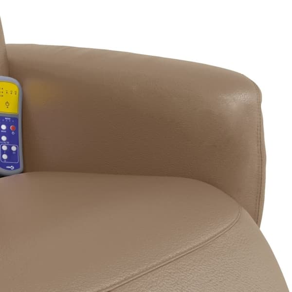 vidaXL Massagefåtölj med fotstöd cappuccino konstläder
