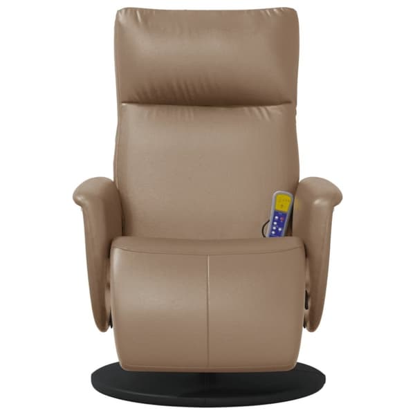 vidaXL Massagefåtölj med fotstöd cappuccino konstläder