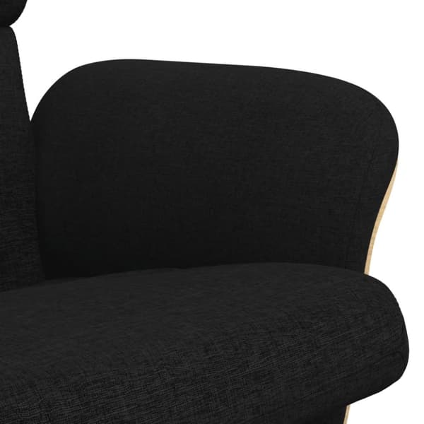 vidaXL Reclinerfåtölj med fotpall svart tyg
