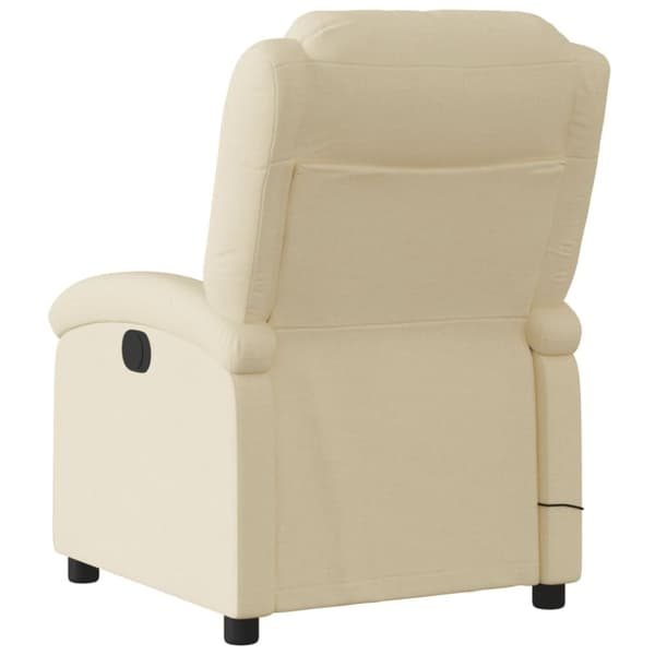 vidaXL Massagefåtölj gräddvit tyg