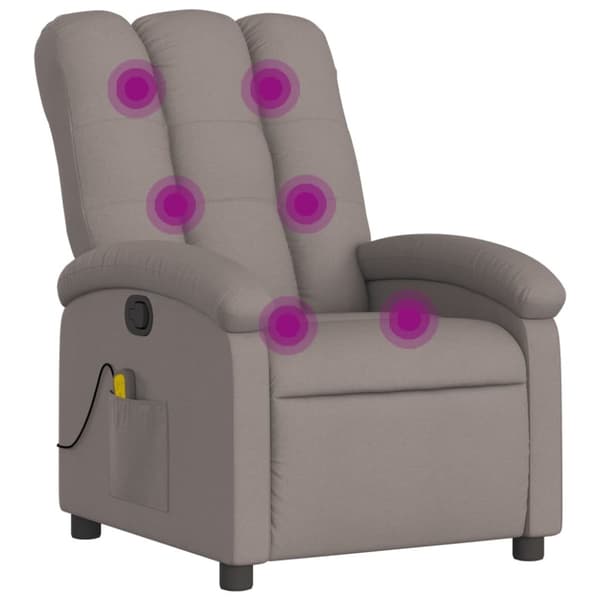 vidaXL Massagefåtölj taupe tyg