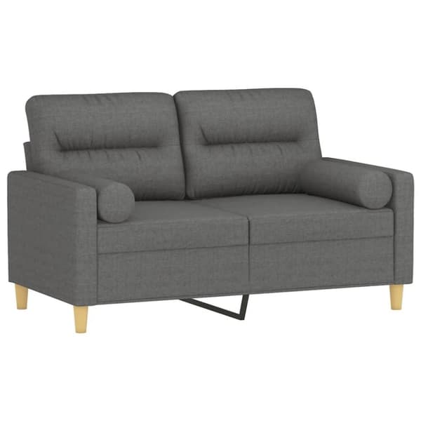 vidaXL 2-personers sofa med pyntepuder 120 cm stof mørkegrå