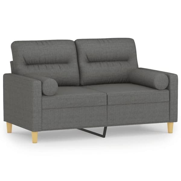 vidaXL 2-personers sofa med pyntepuder 120 cm stof mørkegrå