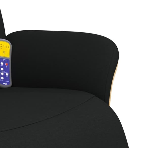 vidaXL Massagefåtölj med fotstöd svart tyg