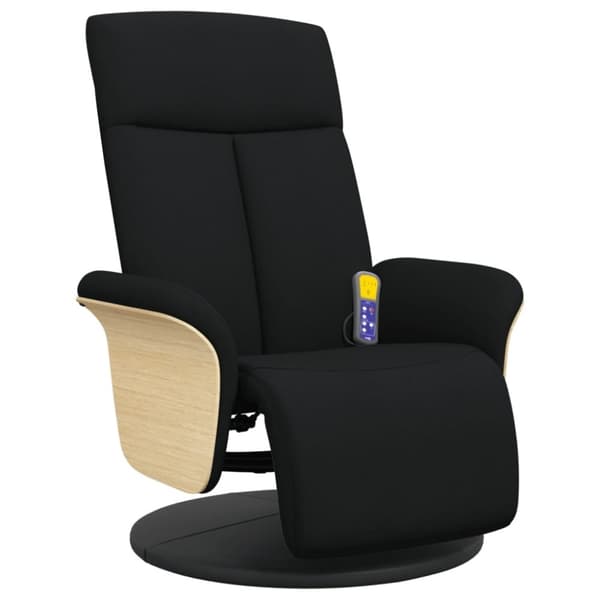 vidaXL Massagefåtölj med fotstöd svart tyg