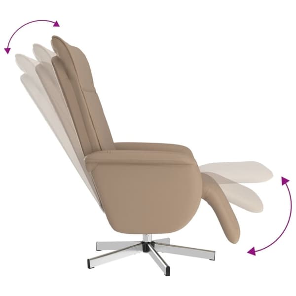 vidaXL Reclinerfåtölj med fotstöd cappuccino konstläder