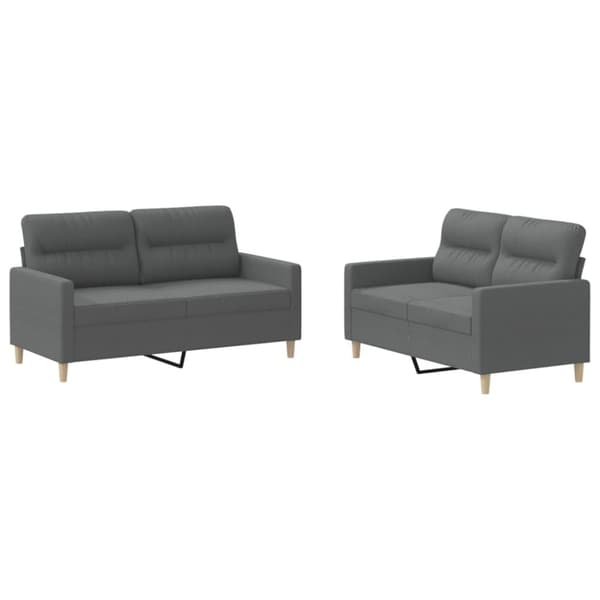 vidaXL sofasæt 2 dele med hynder stof mørkegrå